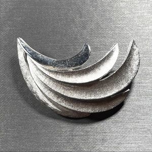 PIM Signed Silvertone Minimalist Statement Brooch